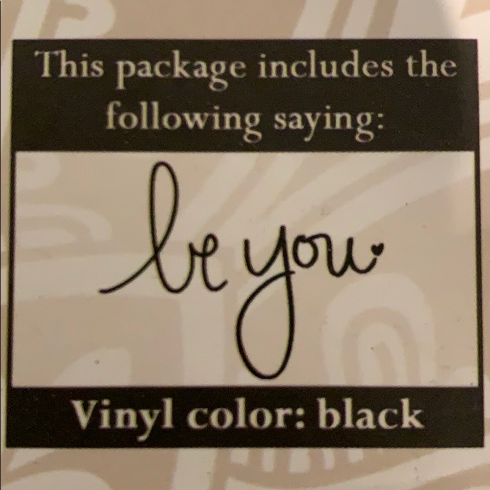 Vinyl Lettering Wall Art : “be you❤️” NWT